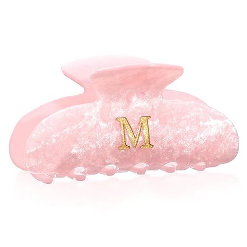 Haarklammern mit Buchstaben Haarklammer Mittelgroß Rosa Weiß Acryl Rutschfestes Haarklammer Geburtstagsgeschenke Hochzeitsgeschenk Frauen und Mädchen von Coubeau