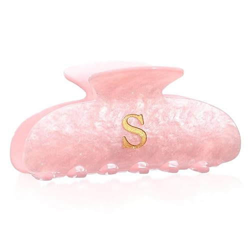Haarklammern mit Buchstaben Haarklammer Mittelgroß Rosa Weiß Acryl Rutschfestes Haarklammer Geburtstagsgeschenke Hochzeitsgeschenk Frauen und Mädchen von Coubeau