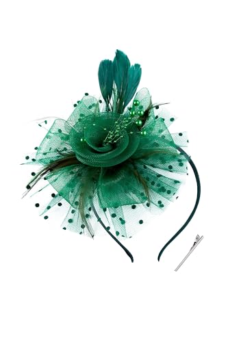 Coucoland Fascinators Hüte Damen Schleier Stirnband und Einer Gegabelten Clip Tea Party Kopfbedeckung von Coucoland