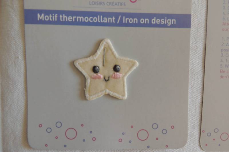 Aufbügelmuster Sternmuster Farbe Hellgelb von Coudfil