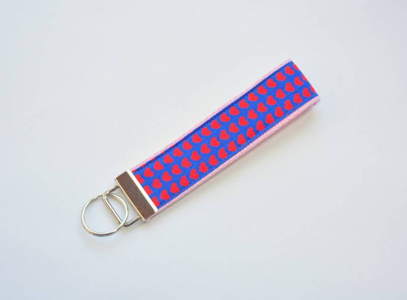 Schlüsselanhänger Herz Print Blau & Pink von Coudsdonc