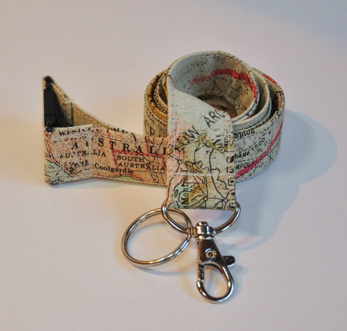 Weltkarte Stoff Lanyard Lehrer Ausweishalter, Ausreißer Option von Coudsdonc