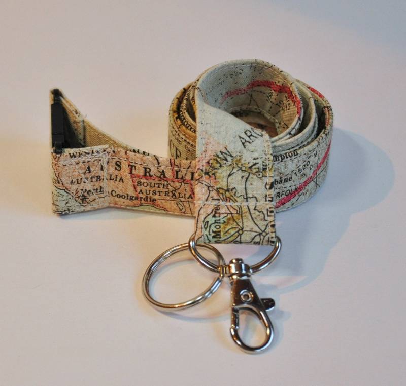 Weltkarte Stoff Lanyard Lehrer Ausweishalter, Ausreißer Option von Coudsdonc