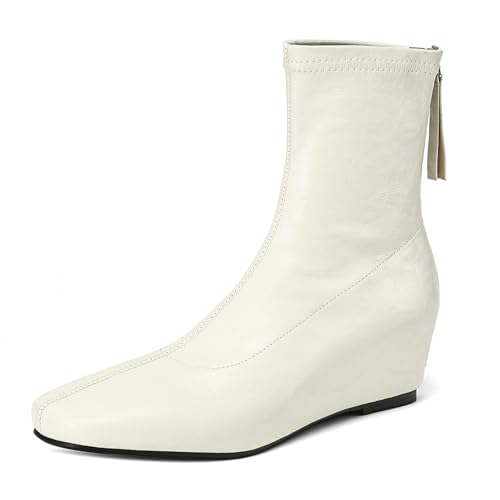 CouieCuies Damen's Knöchel Stiefel Flach Niedrige Absatz Square Toe Stiefelies with Reißverschluss Comfortable Leisure Kleid Schuhe CouieCuies Damen's Knöchel Stiefel Flach Niedrige Absatz Square Toe Stiefelies with Reißverschluss Comfortable Leisure Kleid Schuhe von CouieCuies