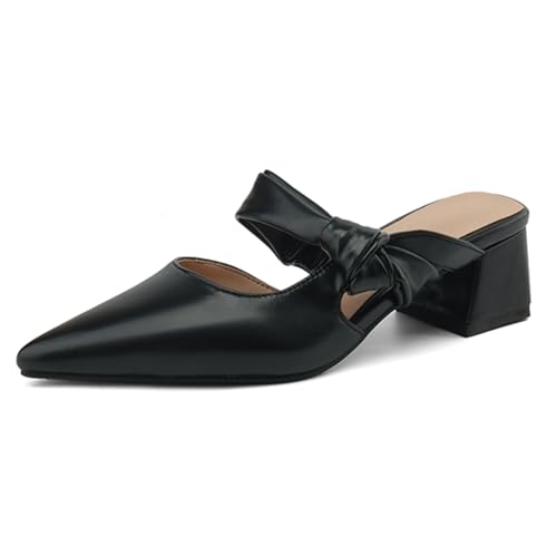 CouieCuies Niedrige Absatz Pantoletten for Damen Chunky Heel Ohne Verschluss Pointed Toe Backless Gemütlich Leisure Kleid Schuhe CouieCuies Niedrige Absatz Pantoletten for Damen Chunky Heel Ohne Verschluss Pointed Toe Backless Gemütlich Leisure Kleid Schuhe von CouieCuies