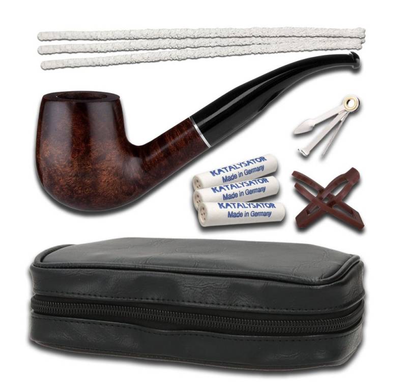 Coumo Tabakbeutel Pfeifen Einsteiger Set, Pfeifentasche, Pfeife und Zubehör von Coumo