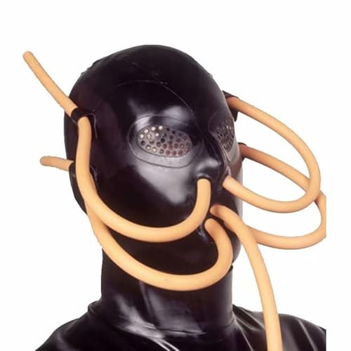 CoundCo Latex Maske maske BDSM Masken Mund Knebel Ball Gag Vollmaske Mit Nasen Und Mundschlauch Latex Abdeckun Gummi maske Latexhaube Latex maskieren für CoundCo Latex Maske maske BDSM Masken Mund Knebel Ball Gag Vollmaske Mit Nasen Und Mundschlauch Latex Abdeckun Gummi maske Latexhaube Latex maskieren für von CoundCo