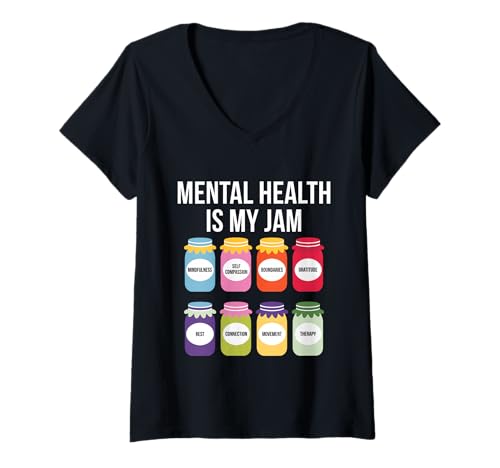 Damen Psychische Gesundheit ist Mein Ding - Berater, Therapeut, Sozialarbeiter T-Shirt mit V-Ausschnitt Damen Psychische Gesundheit ist Mein Ding - Berater, Therapeut, Sozialarbeiter T-Shirt mit V-Ausschnitt von Counselor Therapist Social Worker Vibes