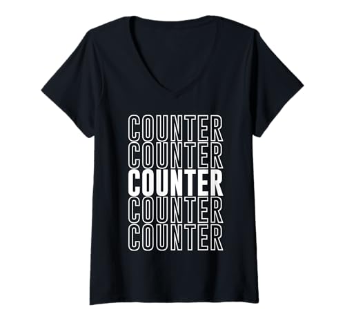 Damen Theke T-Shirt mit V-Ausschnitt Damen Theke T-Shirt mit V-Ausschnitt von Counter Apparel