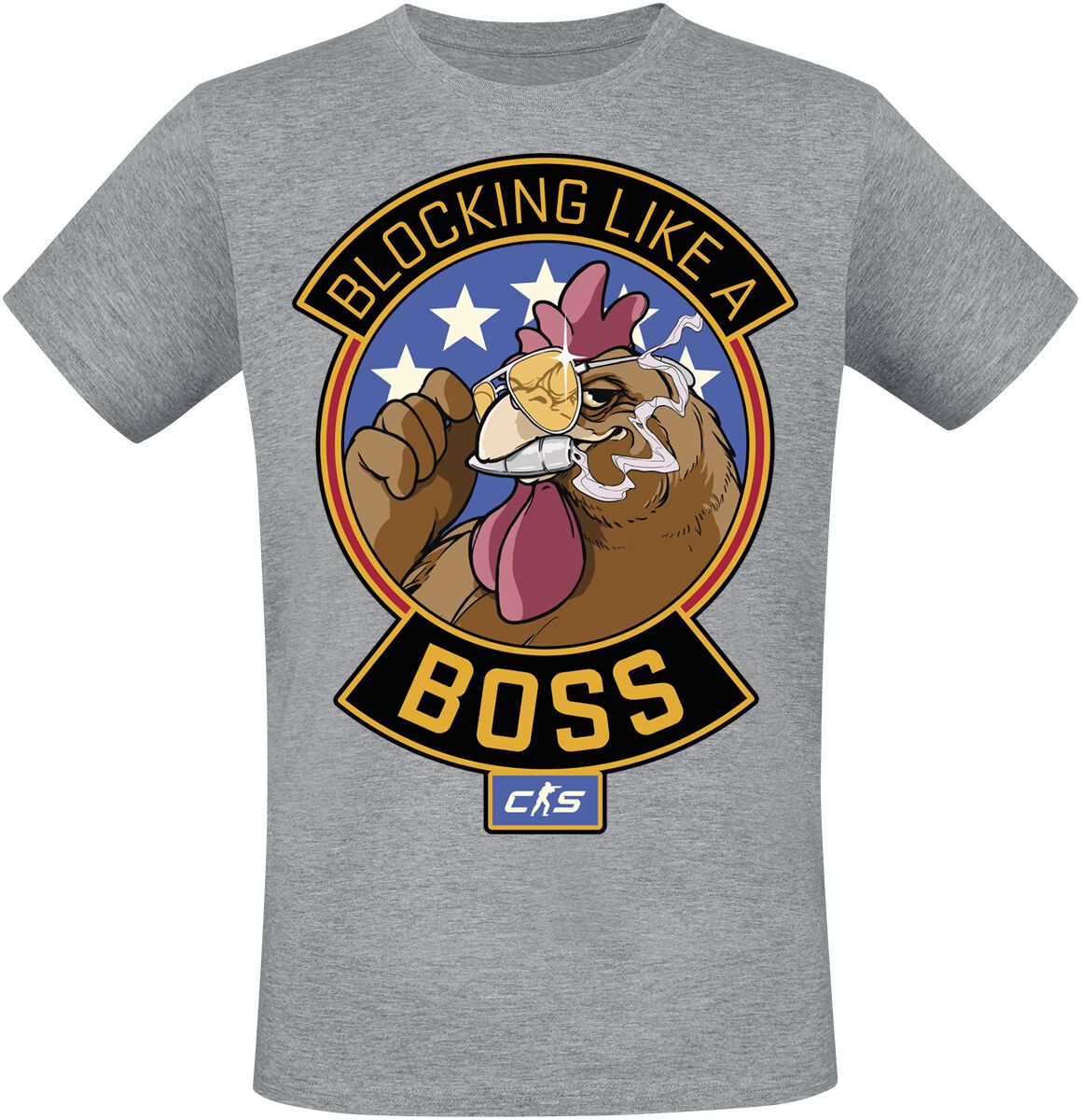 Counter-Strike 2 - Blocking Like A Boss T-Shirt grau meliert in S von Counter-Strike