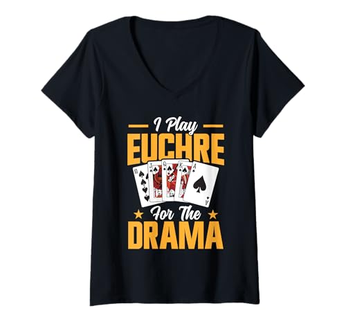 Damen Euchre Bash Design Männer Frauen - Karten Spieleabend T-Shirt mit V-Ausschnitt Damen Euchre Bash Design Männer Frauen - Karten Spieleabend T-Shirt mit V-Ausschnitt von Counting Jacks Spruch Euchre Kartenspieler