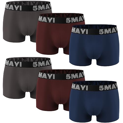 Counting Stars Herren-Boxershorts aus Baumwolle Retroshorts 6er, ohne Eingriff, L, Burgunderrot von Counting Stars