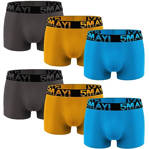 Counting Stars Herren-Boxershorts aus Baumwolle Retroshorts 6er, ohne Eingriff, XXL, Gelb von Counting Stars