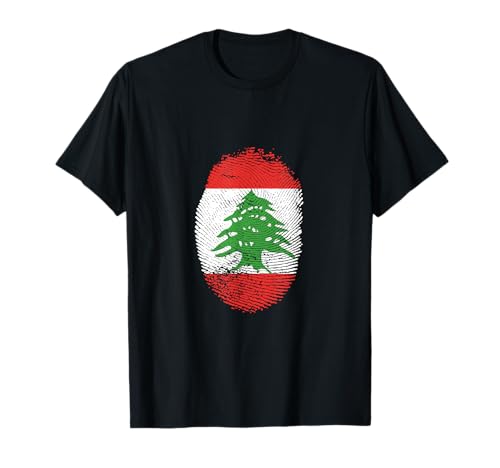 Libanon-Flagge, Fingerabdruck, stolz, libanesisch, Herren, Damen, Kinder, DNA T-Shirt von Countries National Flags