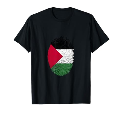 Palästina-Flagge, Fingerabdruck, stolz, Palästinenser, Männer, Frauen, Kinder T-Shirt von Countries National Flags