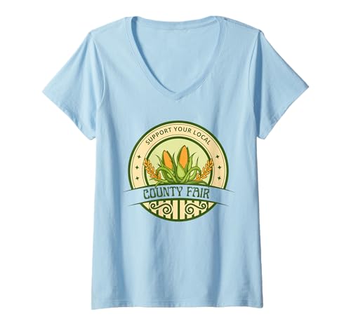 Damen Unterstützen Sie Ihre lokale County Fair T-Shirt mit V-Ausschnitt Damen Unterstützen Sie Ihre lokale County Fair T-Shirt mit V-Ausschnitt von Country Farm Life