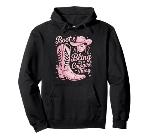 Lustige Western Cowgirl Bling Pink Stiefel Rodeo Damen Herren Pullover Hoodie Lustige Western Cowgirl Bling Pink Stiefel Rodeo Damen Herren Pullover Hoodie von Country Girl Style Rodeo Cowgirl Fashion Outfit