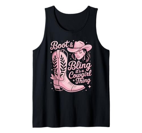 Lustige Western Cowgirl Bling Pink Stiefel Rodeo Damen Herren Tank Top Lustige Western Cowgirl Bling Pink Stiefel Rodeo Damen Herren Tank Top von Country Girl Style Rodeo Cowgirl Fashion Outfit