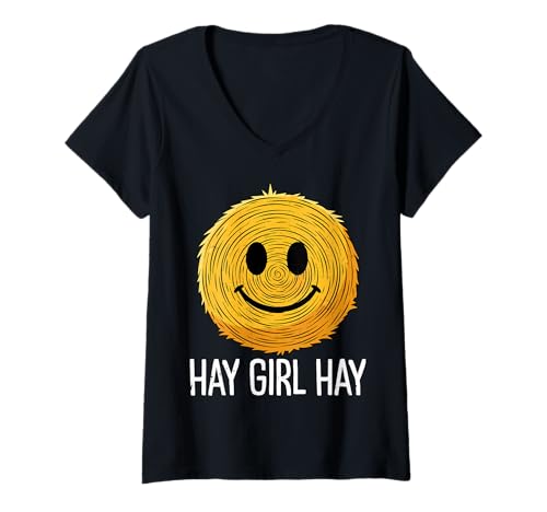 Damen Country - Hay Girl Hay T-Shirt mit V-Ausschnitt Damen Country - Hay Girl Hay T-Shirt mit V-Ausschnitt von Country Humor Apparel