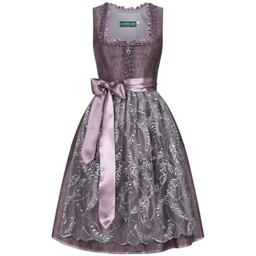 Country Line Damen Trachten-Mode Midi Dirndl INES in Altrosa traditionell - Oktoberfest 2023 Kollektion, Größe:42, Farbe:Rosa von Country Line