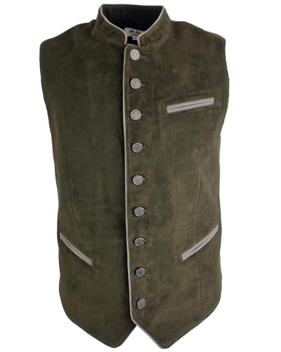 MADDOX Cord Trachten Weste "Dieter" | Moos 64 von Country Maddox