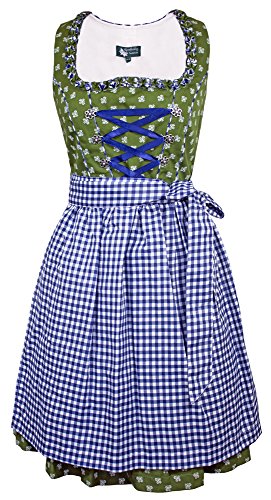 Maddox Dirndl Achensee - Olive Kobalt 55 cm - Gr. 38 von Country Maddox