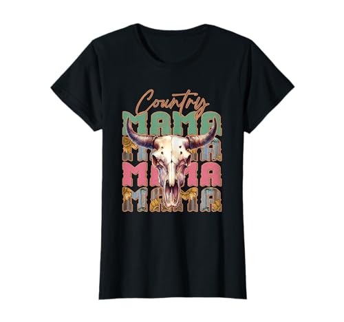 Country Mama Skull Retro Western Boho Cowgirl Style T-Shirt Country Mama Skull Retro Western Boho Cowgirl Style T-Shirt von Country Mama Retro Skull Western Boho Cowgirl