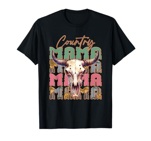 Country Mama Skull Retro Western Boho Cowgirl Style T-Shirt Country Mama Skull Retro Western Boho Cowgirl Style T-Shirt von Country Mama Retro Skull Western Boho Cowgirl