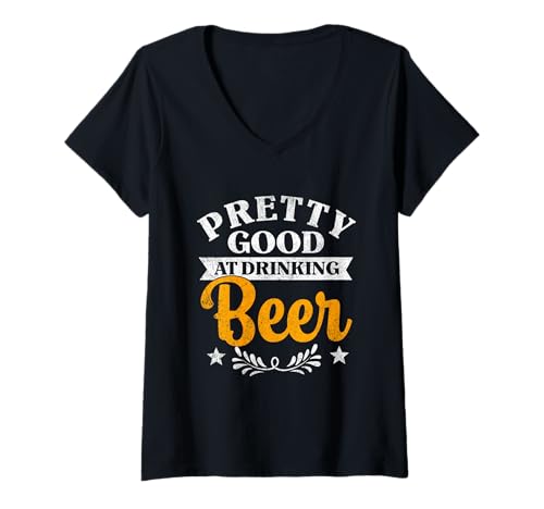Damen Ziemlich gut Darin, Bier zu Trinken Country-Musikkonzert T-Shirt mit V-Ausschnitt von Country Music Gift Tee