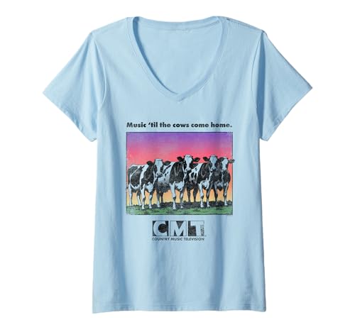 Damen CMT Country Music Television Music til The Cows Come Home T-Shirt mit V-Ausschnitt von Country Music Television