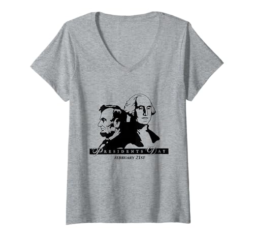 Damen Präsidenten Day Präsident Washington Lincoln T-Shirt mit V-Ausschnitt Damen Präsidenten Day Präsident Washington Lincoln T-Shirt mit V-Ausschnitt von Country Tees