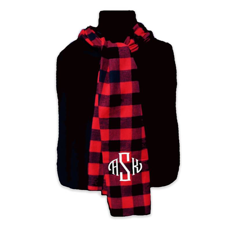 Monogrammed Büffel Schal Kariert Personalisiertes Rot Schwarz Kariert Monogrammed Büffel Schal Kariert Personalisiertes Rot Schwarz Kariert von CountryTouchStore
