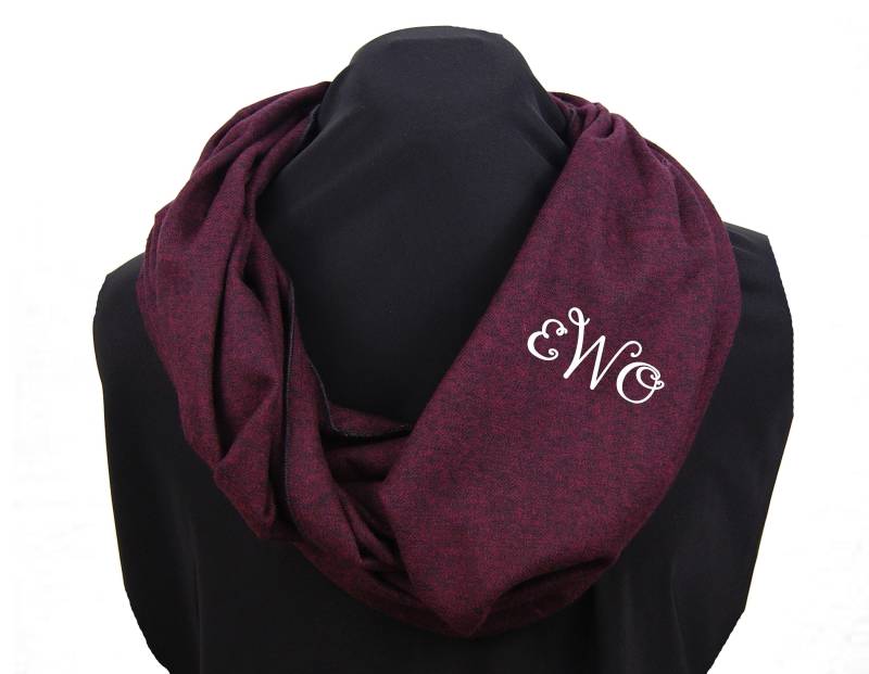 Monogrammed Infinity Schal, Burgunder Monogramm Geschenke, Geschenke Unter 30, Für Freundin Monogrammed Infinity Schal, Burgunder Monogramm Geschenke, Geschenke Unter 30, Für Freundin von CountryTouchStore