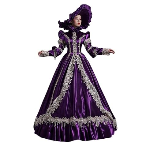 CountryWomen Vittorianer Hofkleid Rokoko Mittelalterliche Renaissance Marie Antoinette Viktorianisches Ballkleid (5XL, Violett) von CountryWomen