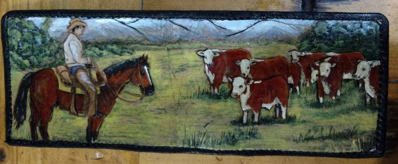 Herren Cowboy Geldbörse Handgeschnitzt Aus Leder von CountrysideLeather