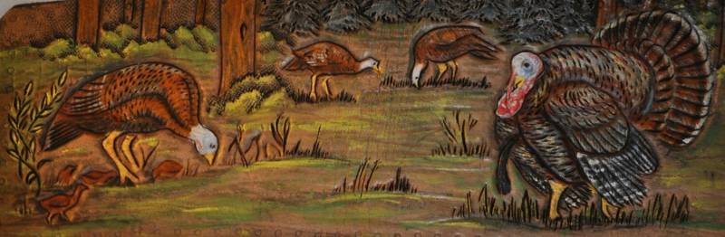 Wilde Truthähne Auf Herren Leder Geldbörse Handgeschnitzt von CountrysideLeather