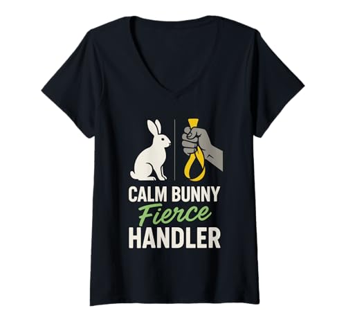 Damen Rabbit Show Handler 4-H Bunny Breeder Grooming Pride T-Shirt mit V-Ausschnitt Damen Rabbit Show Handler 4-H Bunny Breeder Grooming Pride T-Shirt mit V-Ausschnitt von County Fair Youth ARBA Showmanship Handler Merch