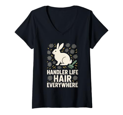 Damen Rabbit Show Handler 4-H Bunny Breeder Grooming Pride T-Shirt mit V-Ausschnitt Damen Rabbit Show Handler 4-H Bunny Breeder Grooming Pride T-Shirt mit V-Ausschnitt von County Fair Youth ARBA Showmanship Handler Merch