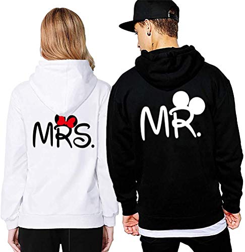 Couple Camp Mr Mrs Hoodie Pärchen Pullover Paare King Queen Fun Spruch - 1x Damen Mrs. Weiß XL von Couple Camp