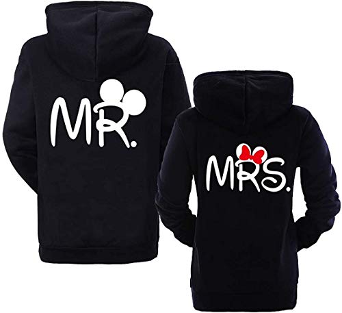 Couple Camp Mr Mrs Hoodie Pärchen Pullover Paare King Queen Fun Spruch - 1x Herren Mr. Schwarz XXL von Couple Camp