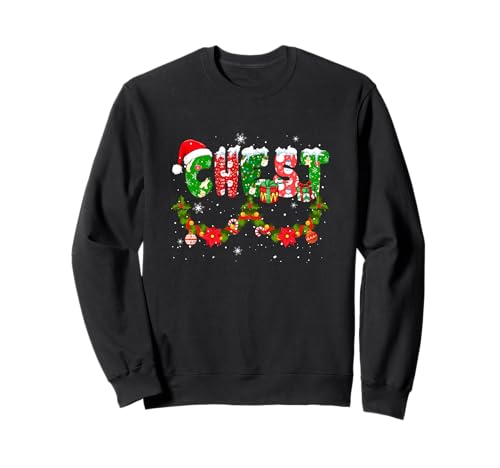 Chest Xmas Decorating Colorful Floral Santa Women Couple Sweatshirt Chest Xmas Decorating Colorful Floral Santa Women Couple Sweatshirt von Couple Christmas Costume