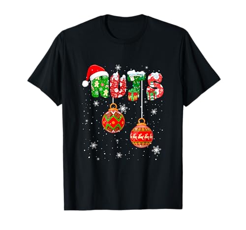 NUT Xmas Decorating Colorful Floral Santa Men Funny Couple T-Shirt NUT Xmas Decorating Colorful Floral Santa Men Funny Couple T-Shirt von Couple Christmas Costume