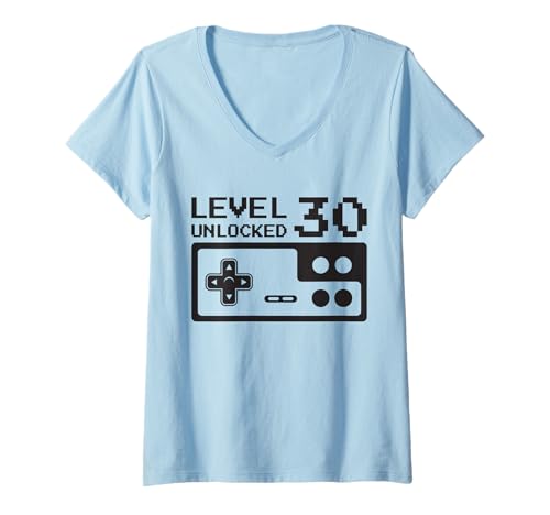Damen 30. Hochzeitstag, Ehefrau und Ehemann, 30 Jahre Ehe T-Shirt mit V-Ausschnitt von Couple Married For Thirty Years Funny Idea Graphic