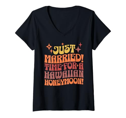 Damen Passende Hawaii-Flitterwochen T-Shirt mit V-Ausschnitt Damen Passende Hawaii-Flitterwochen T-Shirt mit V-Ausschnitt von Couples Hawaii Trip And Just Married Honolulu