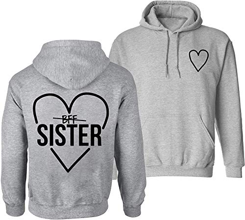 Couples Shop Best Friends Damen Hoodie Lieblingsmensch Beste Freunde Pullover - 1 Stück Grau L von Couples Shop