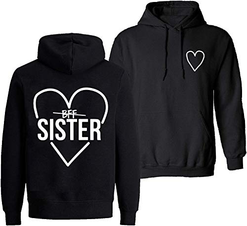 Couples Shop Best Friends Damen Hoodie Lieblingsmensch Beste Freunde Pullover - 1 Stück Schwarz XS von Couples Shop