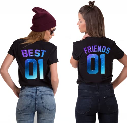 Best Friends T-Shirts für 2 Mädchen 1 Stück Sister T Shirt für Zwei Damen Beste Freunde Tshirts Freundin BFF Geschenke von Tom's Couples Shop