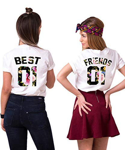 Best Friends T-Shirts für 2 Mädchen 1 Stück Sister T Shirt für Zwei Damen Beste Freunde Tshirts Freundin BFF Geschenke von Tom's Couples Shop