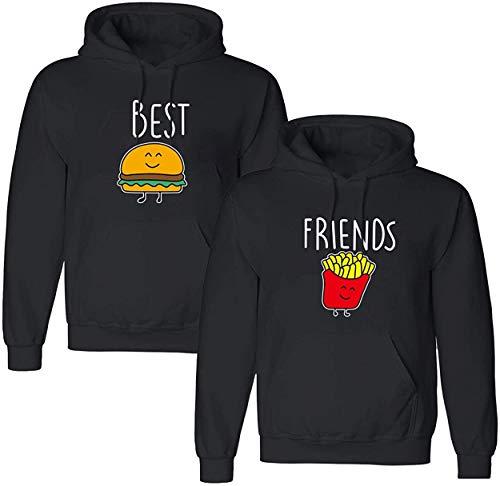 Beste Freundin Pullover Damen Hoodie Best Friends BFF - Burger Schwarz Gr. M von Couples Shop