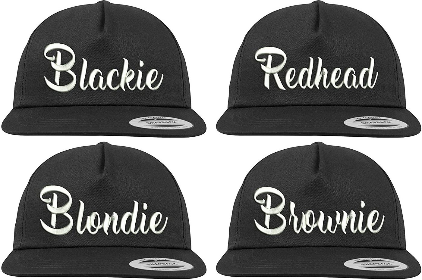 Couples Shop Baseball Cap Blondie Brownie Blackie Redhead Unixex Cap Kappe für Herren & Damen mit cooler 3D-Stickerei und lustigem Spruch Couples Shop Baseball Cap Blondie Brownie Blackie Redhead Unixex Cap Kappe für Herren & Damen mit cooler 3D-Stickerei und lustigem Spruch von Couples Shop